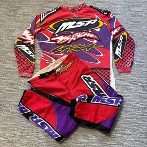 MSR Racing Motocross USA Jersey MSR Rage Pants Vintage 80s 90s Retro Good Used M